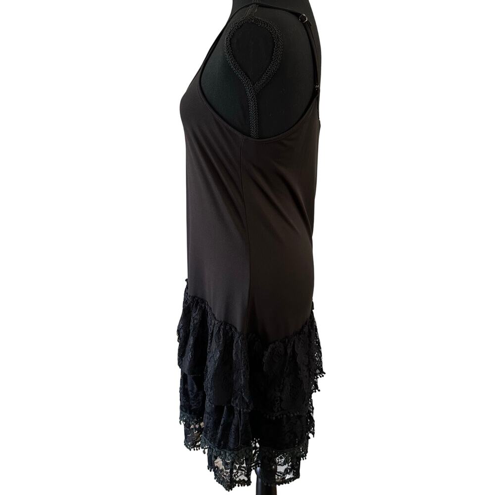 Lady Noize - Spaghetti Strap Slip Dress with Lace Ruffle - Large - Picture 2 of 6